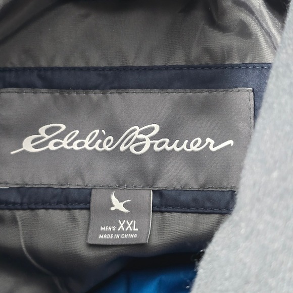 Eddie Bauer EB650 Mens Puffer Vest Blue Black Full Zip  Insulated Size XXL - Picture 6 of 8
